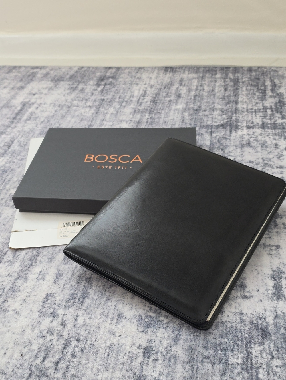 Vintage Bosca Black Leather Portfolio